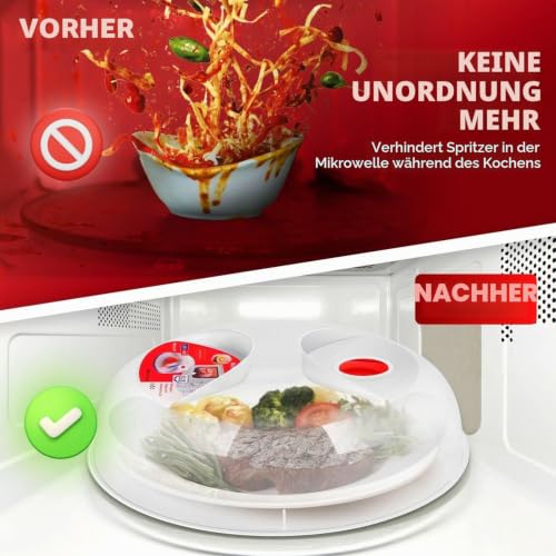 Flexzion Mikrowellenabdeckung transparente Mikrowellenabdeckhaube mit einstellbarem Dampfentlüftungsloch, BPA-freier… – Ansicht 6