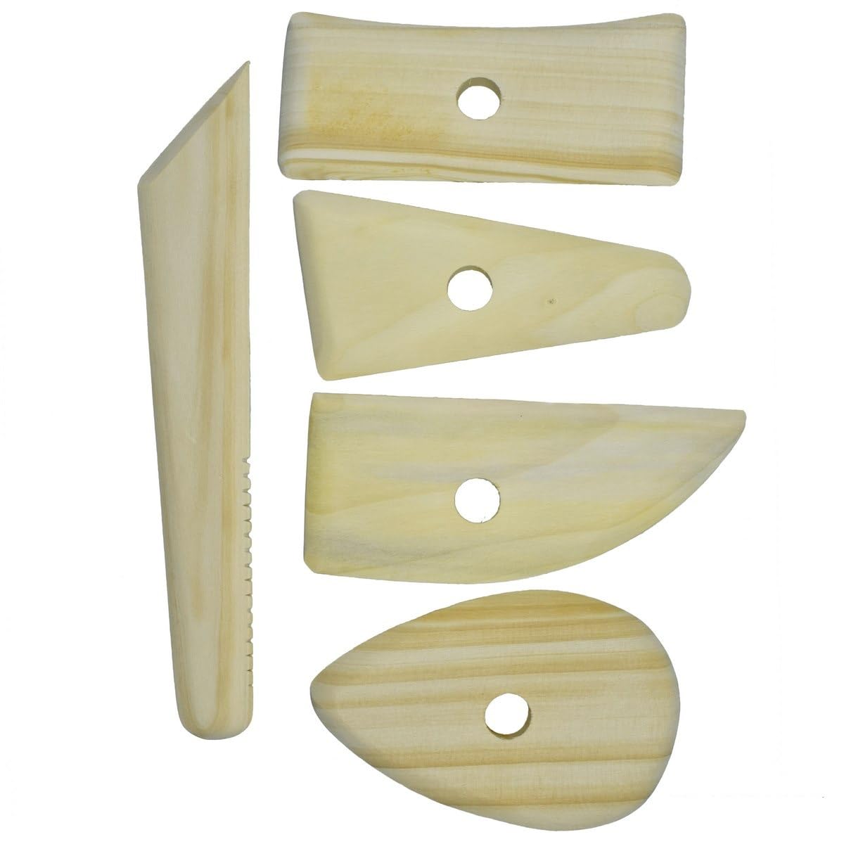 Aadya Crafts Wooden Clay Sculpting Tools Set, Wood, 5 Piece, for Modeling, Cutting, Scraping and Smoothing, JB-PWB025 1