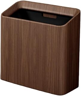 ゴミ箱 おしゃれ 12L ダストボックス 北欧 模造木製 スリム ゴミ箱 袋が見えない 角型 キッチン リビング 洗面所 オフィス (クルミ) [並行輸入品]