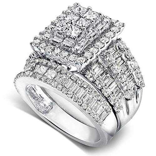 KobelliDiamond Engagement Ring and Wedding Band Set 2 3/5 carats (ctw) in 14K White Gold