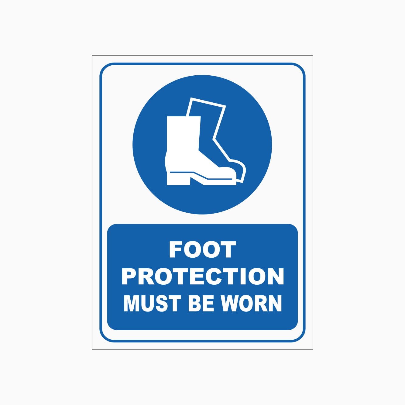 FOOT PROTECTION MUST BE WORN Sign Workplace Metal Tin Sign 8 x 12 inch for Industrial & Commercial Series
