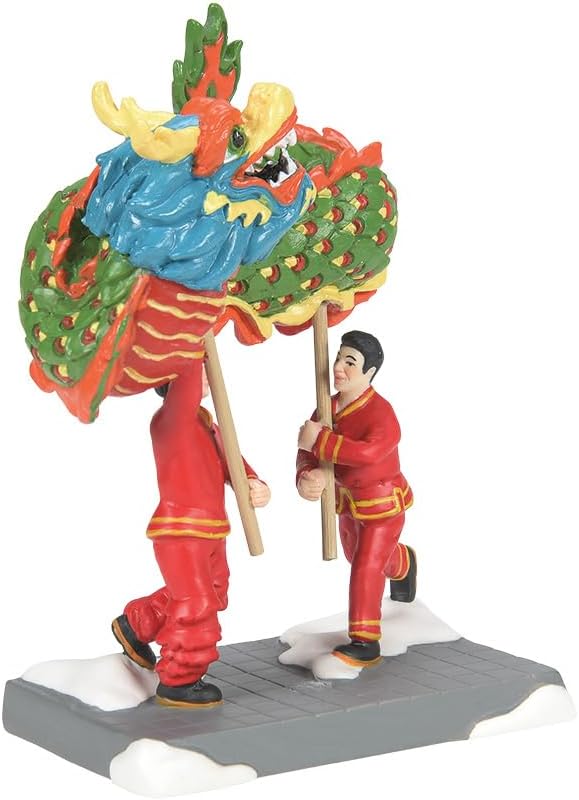 Department 56 Christmas in the City Village Accessories Chinese Dragon Dance Figurine, 4.8 Inch, Multicolor