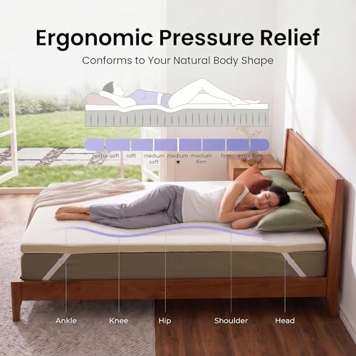 Image of Marsail Full Size 3 Inch Cooling Gel Memory Foam Mattress Topper, Soft Removable Cover, CertiPUR-US & Oeko-TEX Certified, for Sofa, RV, Camping