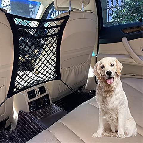 DYKESON Dog Car Net Barrier Pet Barrier with Auto Safety Mesh Organizer Baby Stretchable Storage Bag Universal for Cars, SUVs -Easy Install, Car Divider for Driving Safely with Children & Pets Cover