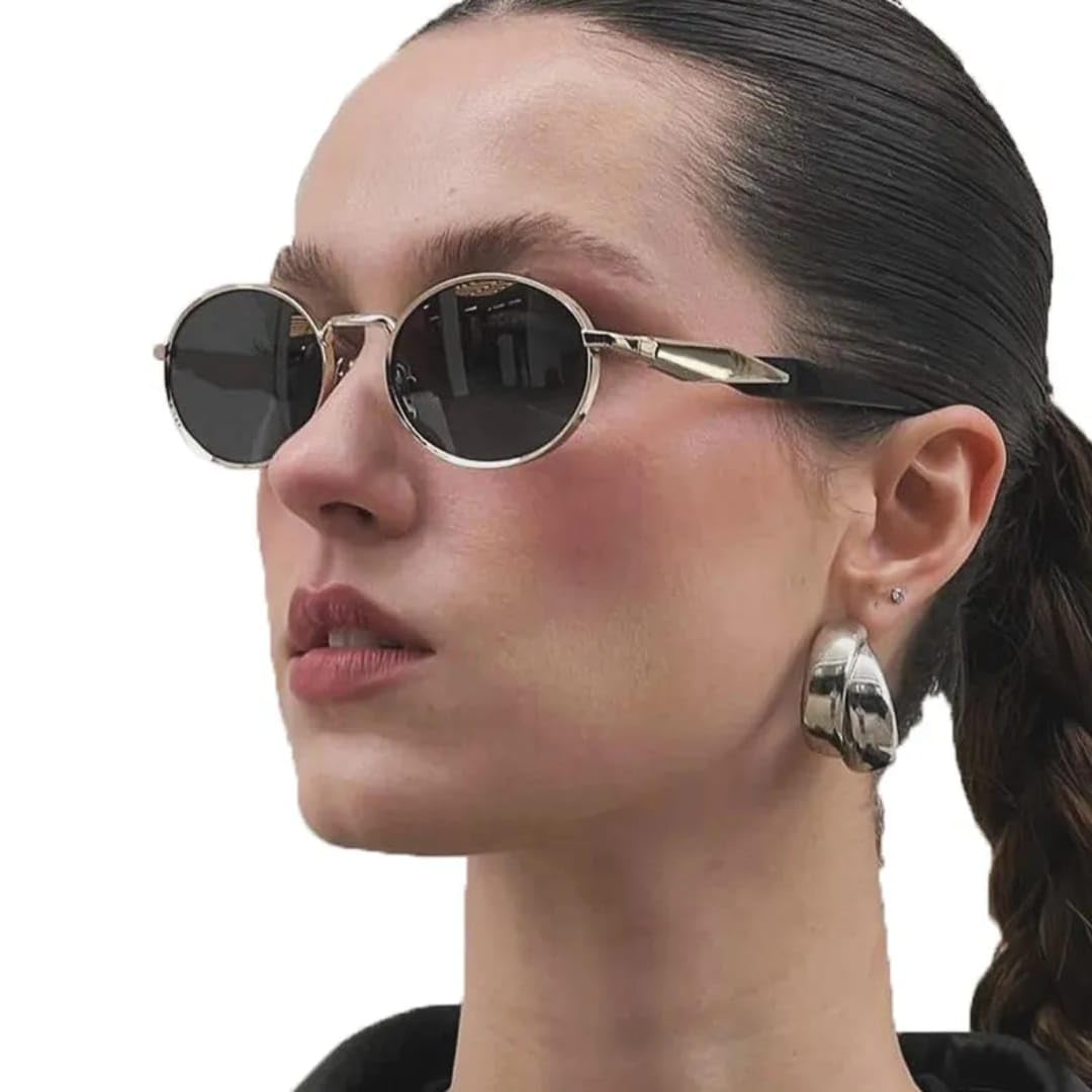 Retro Oval Sunglasses for Women Men Trendy Sun Glasses Classic Shade UV400 Protection