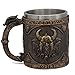 Nordischer Wikinger Odin mit Rabe Bierkrug Drache skandinavischer Becher nordischer Bierkrug