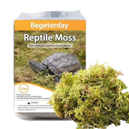 Begeterday 425g Reines Natürliches Moos für Schildkröten, Ideales Zubehör für Schildkrötenbecken, Gut für Die Aufrechterhaltung Der Luftfeuchtigkeit Und Zum Warmhalten im Winter