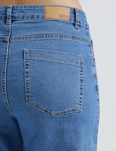 Image of INKD Women's Wide Leg Jeans - High-Rise | Stretchable | Enzyme Wash | Classic 5 Pocket Styling | Jeans for Women (Available in Plus Sizes)