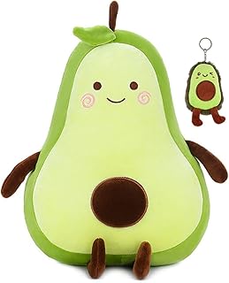 Avocado Plush 13.8Inch Avocado Stuffed Animal Cute Plushies 2Pcs Kawii Soft Toys with Keychian Hugging Pillow for Kids/Toddlers/Teen