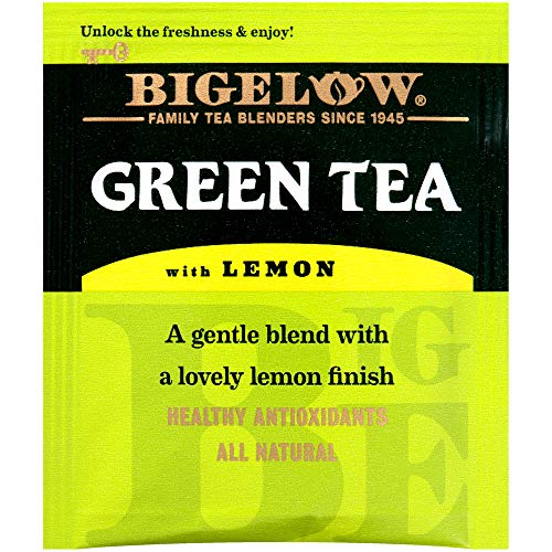 Image of Bigelow Green Tea with Lemon Tea Bags 28-Count Box (Pack of 1) Green Tea Bags with Lemon Peel and Natural Flavors Rich in Antioxidants
