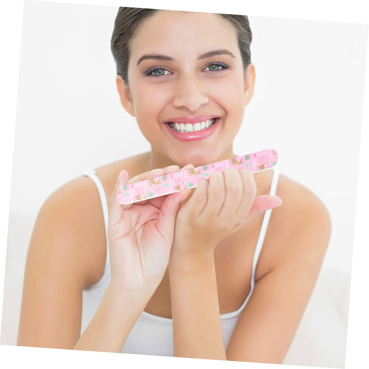 75piezas Limas De Uñas De Navidad Archivos De Manicura y Pedicura De Doble Cara Limas Portátiles Para Uñas Naturales y Artificiales Diseño Festivo Para De Mujeres y Niñas