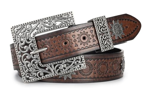 Women's-Cowgirl-Belts Fashion Floral Country-Belts Waistband with Pin Buckle for Jeans Pants3