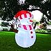 GOOSH 5 FT Christmas Snowman Inflatables with 360° Rotating Magic Light Outdoor Yard Decorations, Christmas Blow Up Snowman with Santa Hat for Garden Patio Lawn Home Holiday Xmas Party