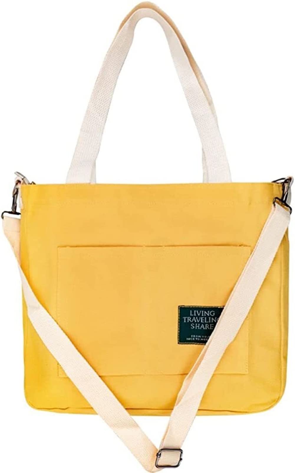 Dames Canvas Tote Schoudertas Leuke Casual School Messenger Bag Met Rits