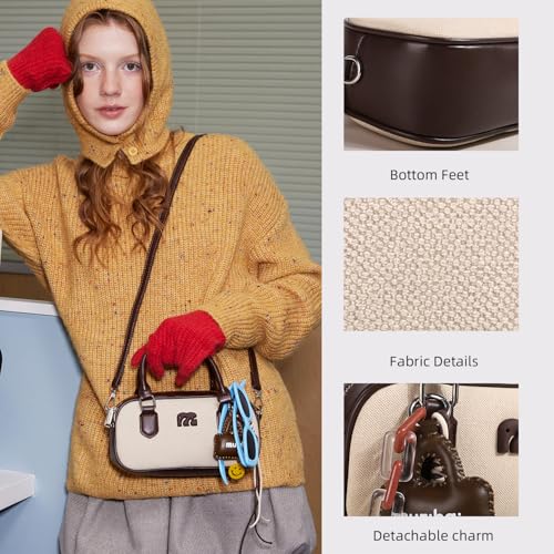 Bolso Tote clásico de lona y cuero para mujer miniatura 3