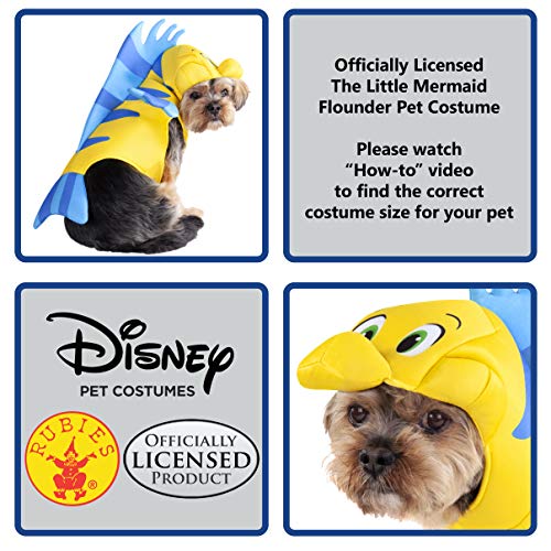 Rubie’s Disney Little Mermaid Flounder Pet Costume, As Shown, Medium
