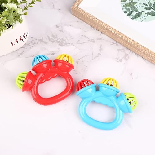 Fublazeze 1Pc Plastic Infant Comfort Rattle 0-3 Years Old Ringing Three-Headed Bell Color Baby Hand Grabbing Rattle #TOP6