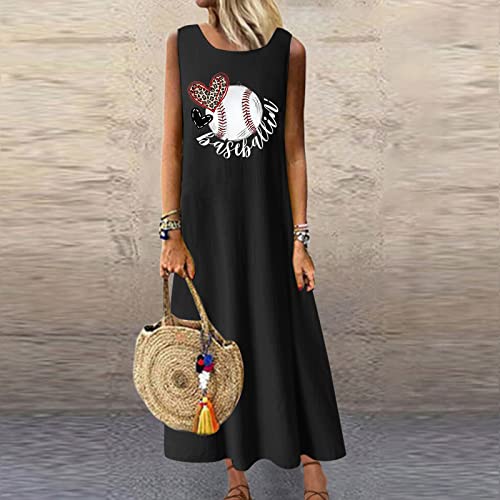 Vestido Plus Size para Mulheres Dia das Mães Verão Algodão Boho Casual Moda Gola Redonda Vestido Fem