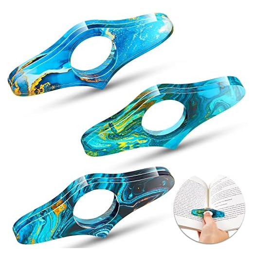 3 Pieces Book Page Holder Book Reading Accessories Acrylic Bookmark Holder for Readers Book Lovers Bookworm Teachers, Students,Multi Ocean Patterns
