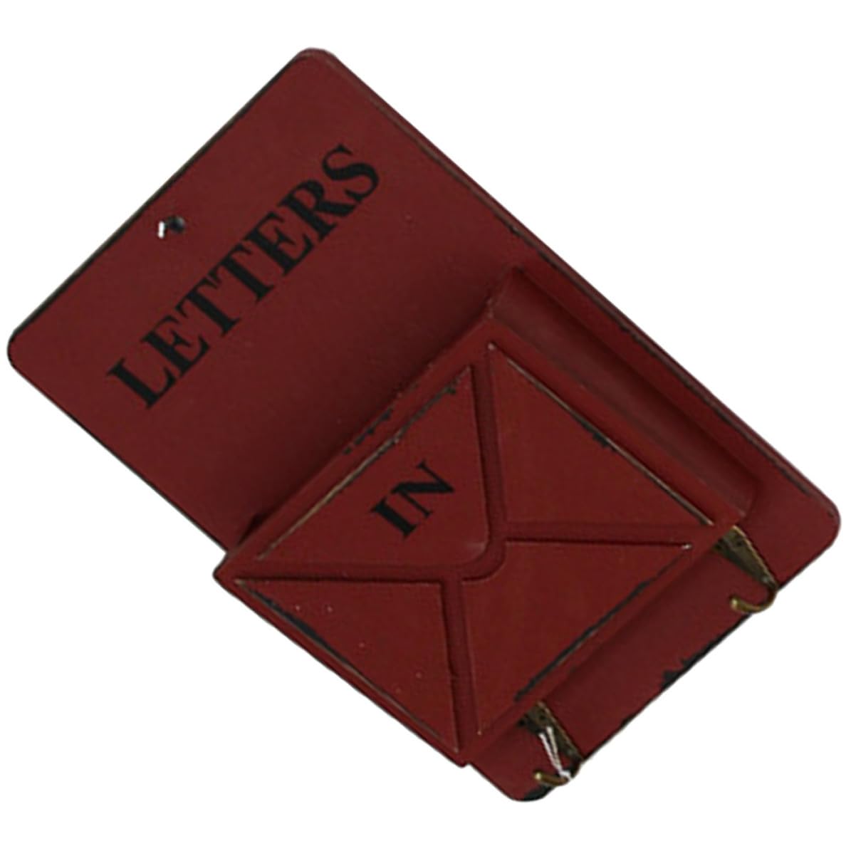 Boîte aux Lettres Vintage Américain Rouge en Bois avec Porte-clés Décorative