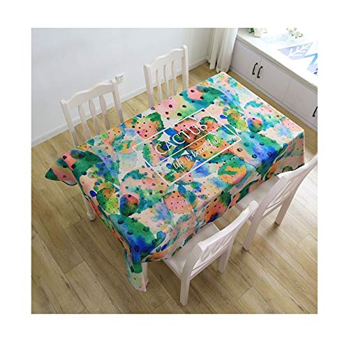 Toile de Fond Décorative Cactus en Coton Lin Moderne et Multicolore - 2
