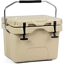 Goplus 16 Quart Cooler, 24-Can Capacity Ice Chest with 2 Cup Holders, 3-5 Days Ice Retention, Portable Insulated Ice Box for Camping, Fishing Outdoor Activities