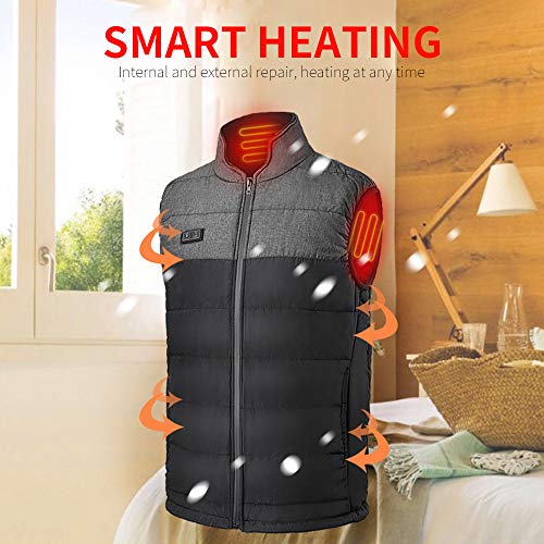 TOPmountain Colete elétrico aquecido, colete elétrico de algodão para homens e mulheres, colete de a