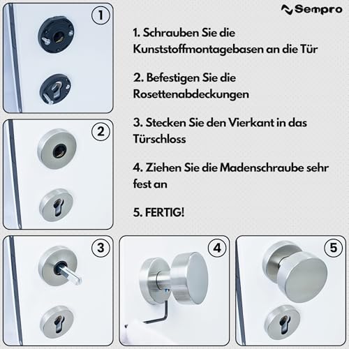 Sencys Deurkruk op Rozet Plaza - Roestvrij Staal - Metaal Geborsteld - Sleutelgat - 145 mm
