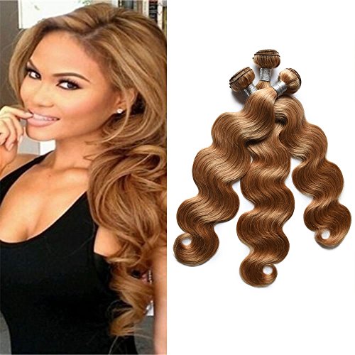 FABA Beauty 9A Grade Human Virgin Hair Bundle Deals Pure 27# Color Body Wave Hair 3 bundles Honey Blonde Body Wavy Hair About 400g 8-30 inch Mixed Length (14.16.18)