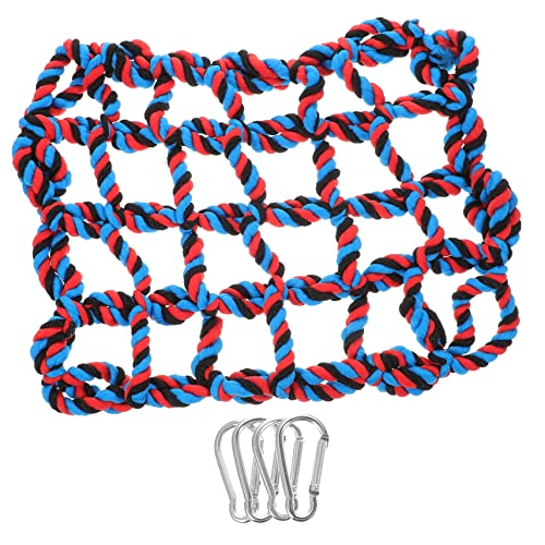 BESPORTBLE Colored Woven Climbing Net Rope Birds Play Small Animal Bird Climbing Bird Parrot Bird Net Bird Ladder for Parakeets Bird Cage Colorful for Birdcage Black