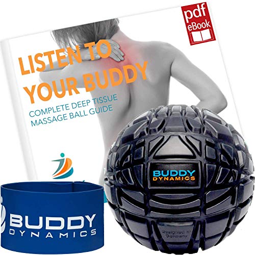 Buddy Dynamics Deep Tissue Massage Ball - Excellent Trigger Point Massage, Helps with Pain Relief, Sore Muscles - Therapy Ball with Resistance Band Included