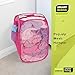 Smart Design Pop Up Laundry Hamper with Easy Carry Handles and Side Pocket - Durable Mesh Fabric - Collapsible Design - Clothes and Laundry - Home Organization - Holds 2 Loads - 13 x 21 Inch - Pink