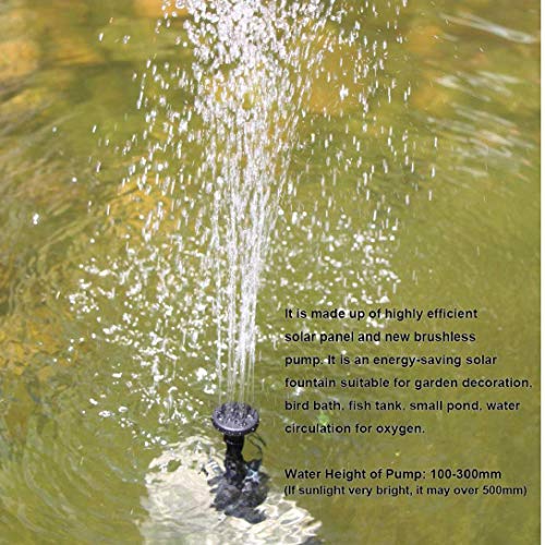 Sanfiyya 1,2 W/7 V zonne-fontein pomp, zonne-waterpomp drijvende fontein ingebouwde batterij, met 4 sproeiers voor vogelbad, vistank, vijver of tuindecoratie - Image 6