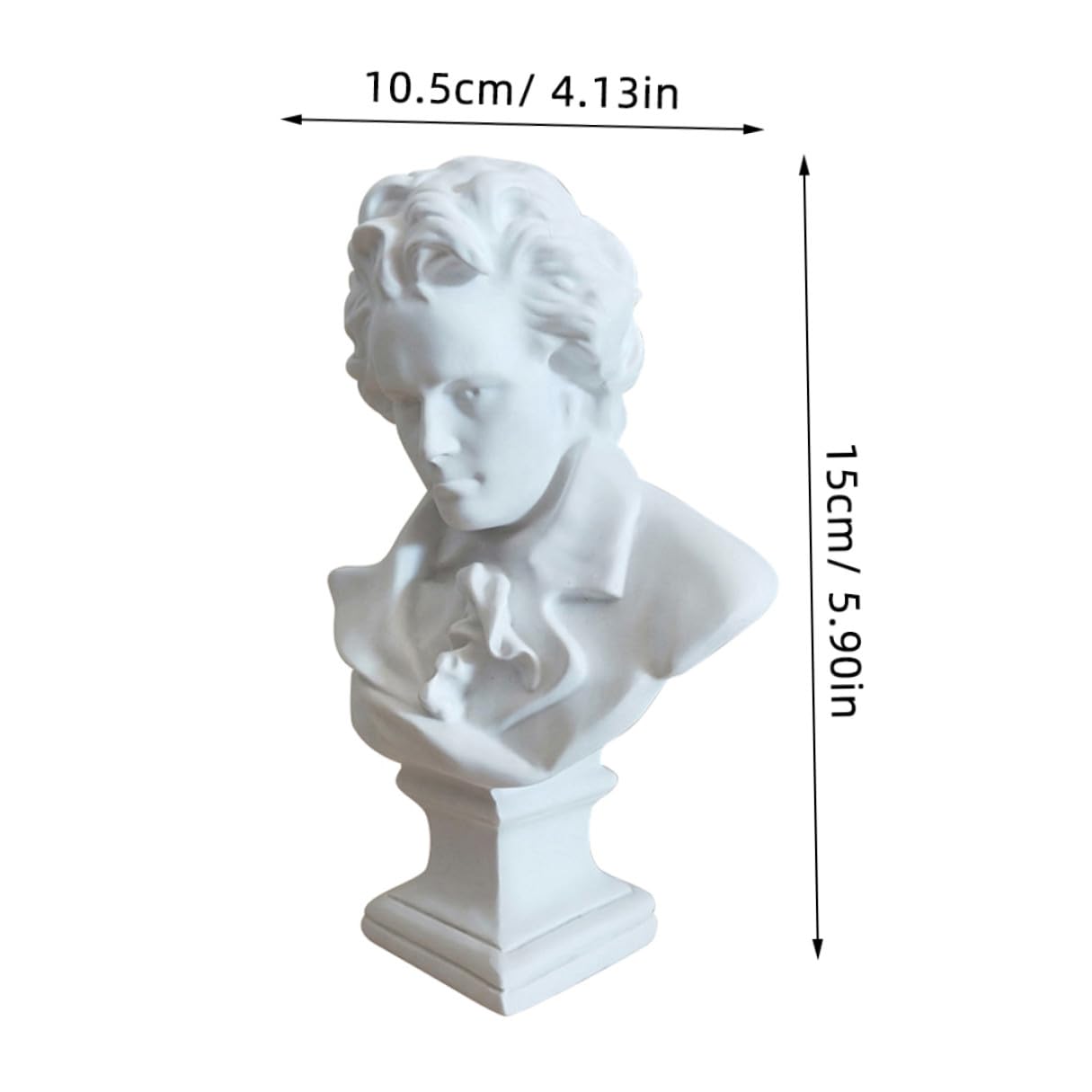 Beavorty Beethoven - Escultura de resina de estilo europeo para decoración del hogar, sala de estar, decoración artística de resina nórdica, estatua de retrato para porche de hotel