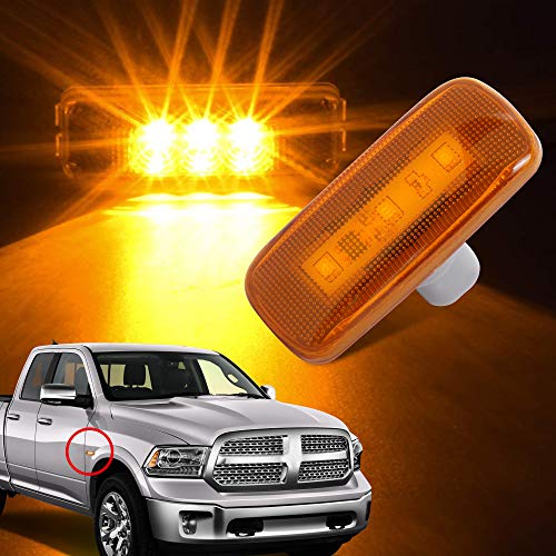 Husuku 4Pcs Dual Cab Bed Fender Led Side Marker Lights For 2010-2017 Dodge Ram 2500 3500 (2X Amber, 2X Red) … #TOP4