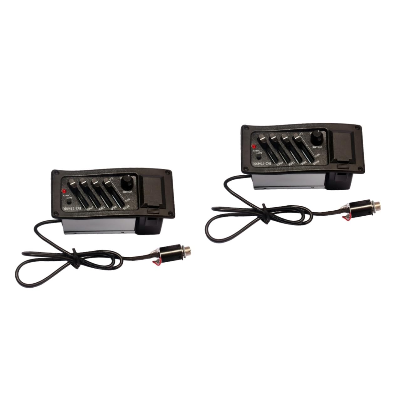 Abaodam 2pezzi Preamplificatore Per Chitarra Acustica Eq Bande Con Pickup Sotto La Sella Amplificatore Per Suono Folk Facile Installazione e Controllo Volume Nero