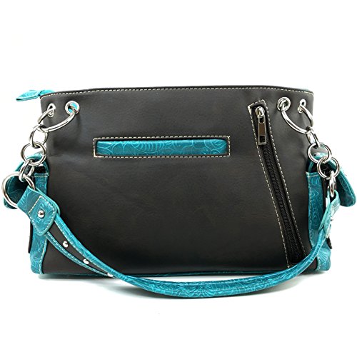 Justin West Embroidery Floral Silver Cross Concealed Carry Handbag Purse Wallet3