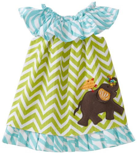 Mud Pie Baby-Girls Safari Elephant Dress, Multi, 0-6 Months