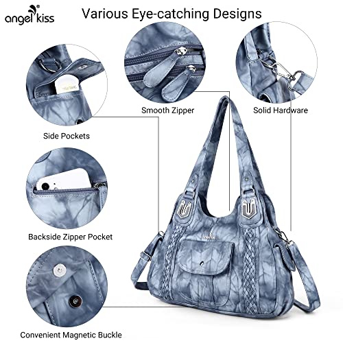 Image of Angel Kiss Purses and Handbags for Women Washed Vegan Leather Crossbody Hobo Satchel Shoulder Tote Purse