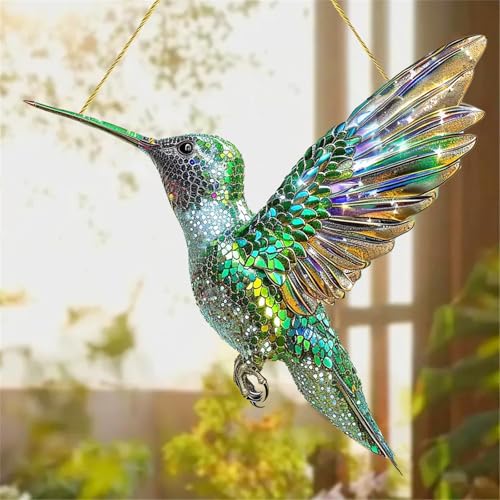 DAZZTIME Spirit Birds, Kolibri Sonnenfänger, Acryl Vogel Anhänger, Fenster, Wohnzimmer, Wand, Gartendekoration
