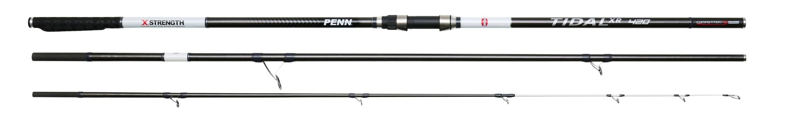 PENN Tidal XR Solid Carbon Tip K-Type Surfcasting Rod | 30T/40T Carbon Blank with X-Wrap | Extreme Casting Power | Saltwater Beach Fishing for Bass, Flatfish & Rays | 4.50m