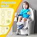 HBTower Potty Training Seat with Step Stool Ladder for Toddlers, Adjustable Kids Toilet Seat with Splash Guard, Anti-Slip Pads & Safety Handles, Comfortable Potty Chair for Boys & Girls (Grey)