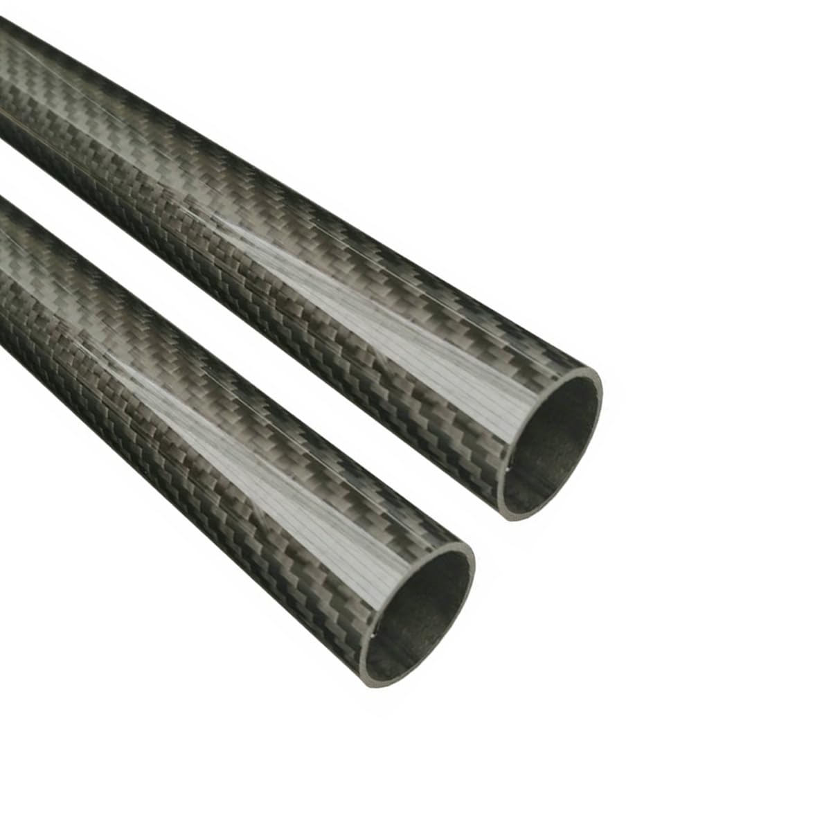 2 szt. rurki z włókna węglowego 3K o średnicy 500 mm (średnica zewnętrzna 6-30 mm) – błyszczące, skośne, puste w środku, do dronów/modeli zdalnie sterowanych/samolotów/prototypów(30x27x500mm)