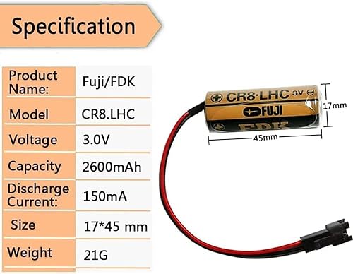 Miniatura 2 de Paquete de 6: batería CR8.LHC de 3 V, 2600 mAh, no recargable, repuesto para Fuji FDK CR8.LHC 17450 con enchufe negro