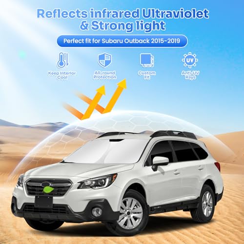 Image of Canvcle Window Shades for 2015-2019 Subaru Outback Accessories Windshield Sun Shade Side Rear Window Covers Sunshade Sun Visor Shield Privacy Protection for Camping Keep Vehicle Cool Black 8PCS