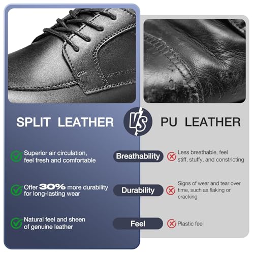 Image of HEEZ Men's Dress Shoes Lace Up Oxford Shoes Classic Square Toe Formal Shoes for Men