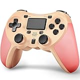 TERIOS Wireless Controllers Compatible with Play-station 4 Game Controllers for PS-4 Pro, PS-4 Slim-Built-in Speaker - Stereo Headset Jack Multitouch Pad - Rechargeable Lithium Battery (Pink)