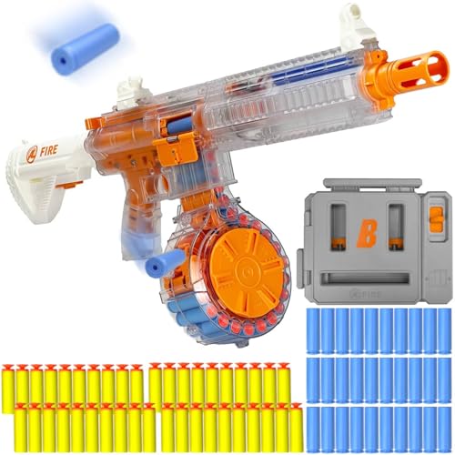 UNIKONIO Semi-Auto/Manual Toy Gun with Toy Blaster with 22-Dart Rotating Drum and 40 Foam Darts, Soft Bullet Toy Rifle with Shell Ejecting, Outdoor Shooting Games Toys Gun Birthday for Teens (Orange)