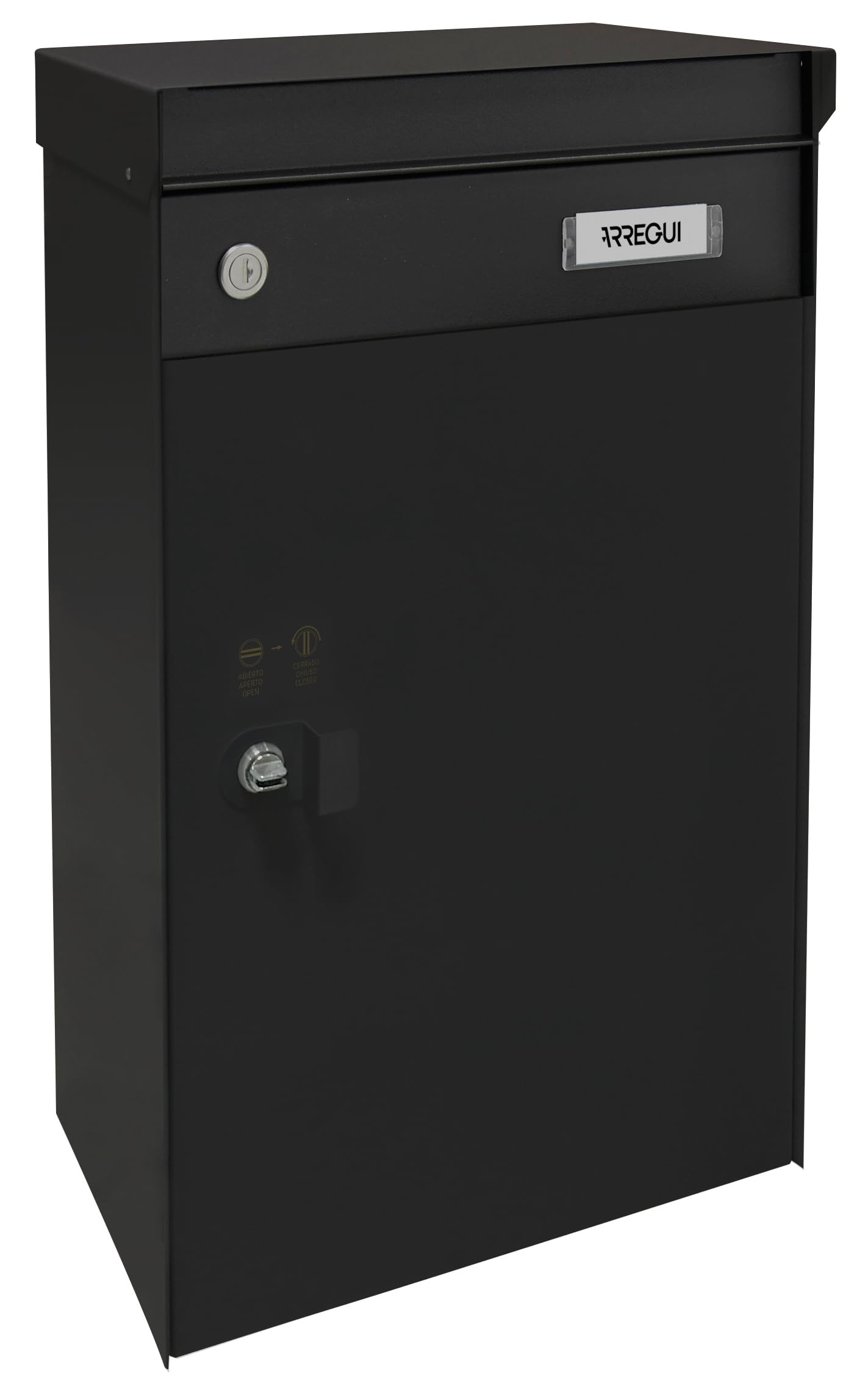 ARREGUI Frontpack Mail EP2214 Buzón de Correo y Paquetería | Buzón Individual de Acero para Correo Postal y Paquetería Grande | Buzón para Paquetes | Negro