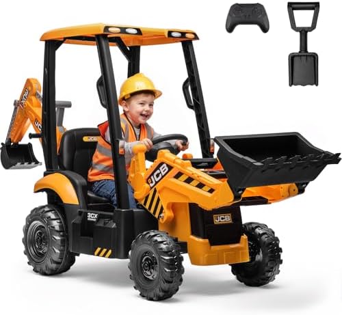First Ride On JCB 12V Ride on Excavator for Kids with Remote Cont...